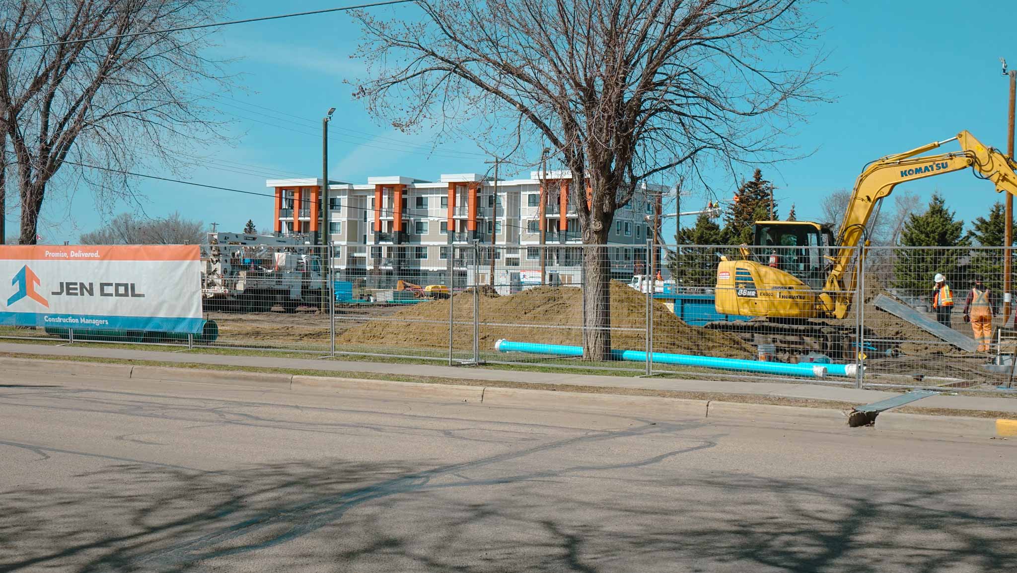 The community of Devon gets a second sheet of ice. 